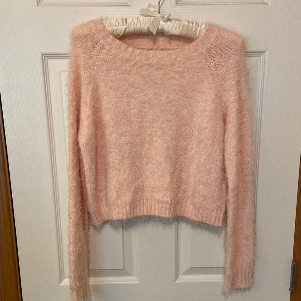 Cotton On light Pink cropped crop Sweater Soft Knit size small S